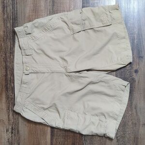 L.L. Bean Men's Cresta Cargo Hiking Shorts Size Med-Reg in Khaki Tan 100% Nylon